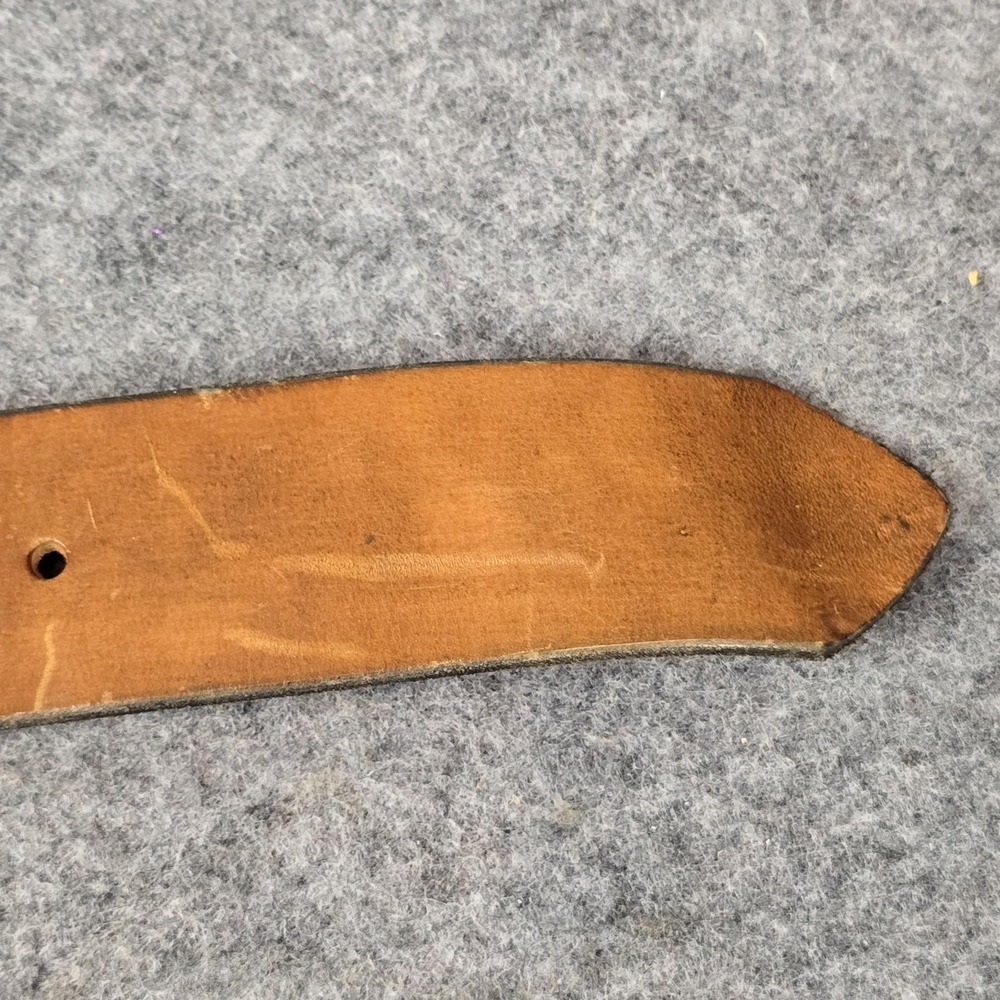 Vintage Jacobs Leather Belt Small Brown Cat Concho No Buckle USA CT 27.5" - Picture 11 of 16